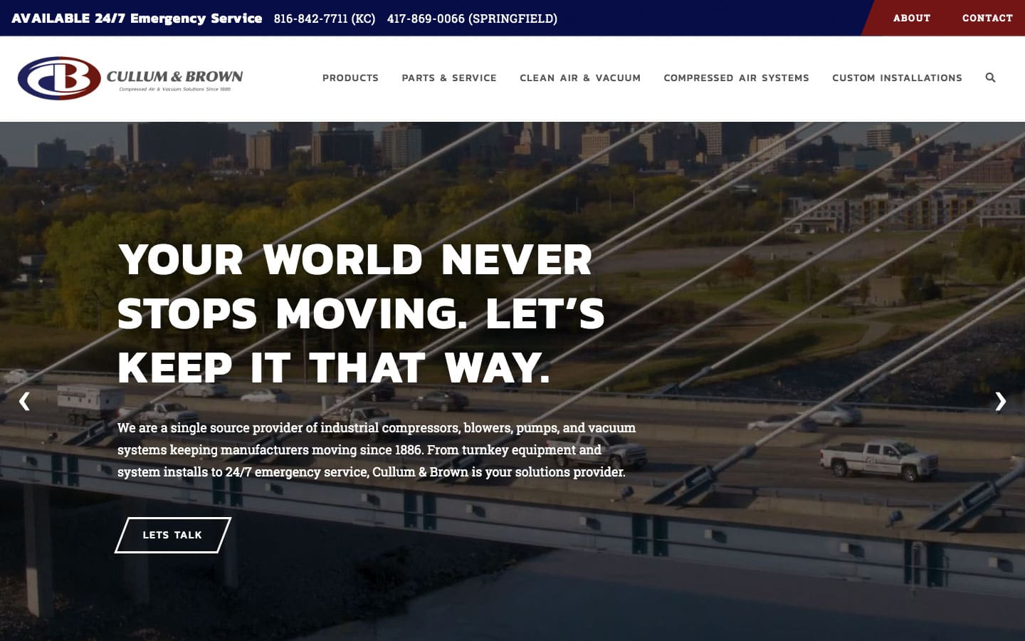 Cullum & Brown website home page designed and developed by VOLTAGE