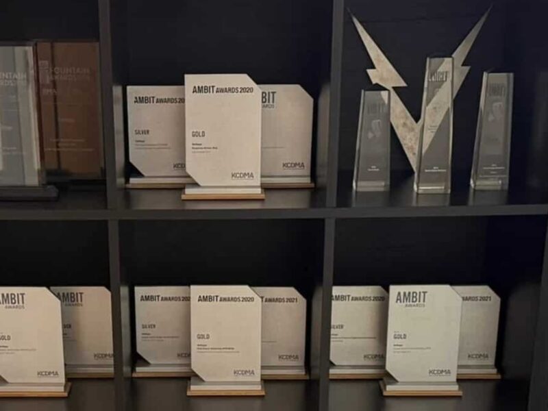 Awards in the VOLTAGE office cubbies