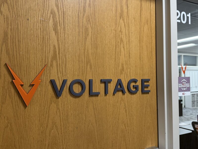 VOLTAGE logo on the Suite 201 office door