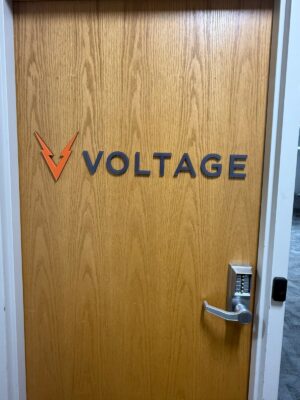 VOLTAGE office door at Suite 201
